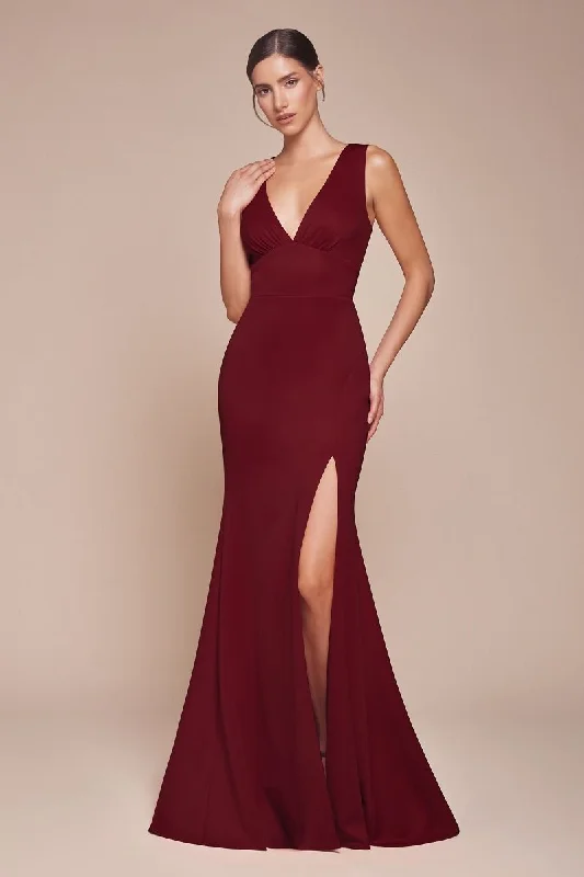 Cinderella Divine -CH395 V-Neck Draped Sheath Dress Elegant evening unclassified dresses