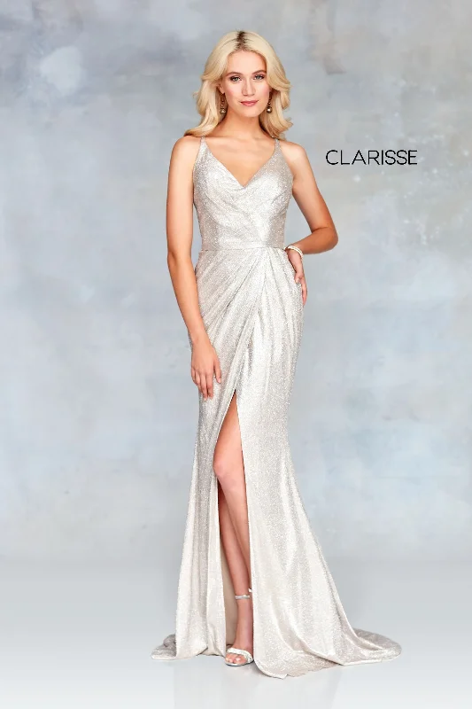 Clarisse -3766 V-Neck Fitted Prom Dress Lightweight unclassified dresses