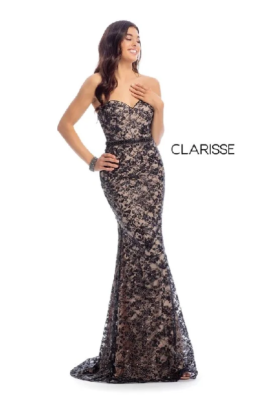 Clarisse -8017 Strapless Embellished Sheath Dress Bold pattern unclassified dresses