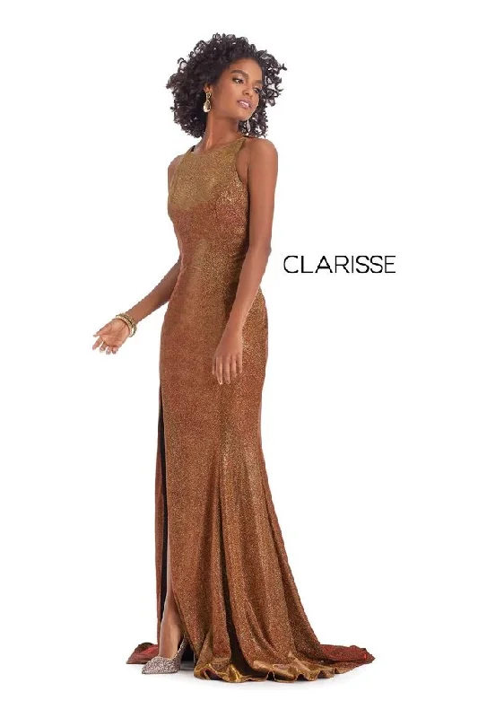 Clarisse -8071 Fitted Scoop Neck Sheath Dress Earthy tone unclassified dresses