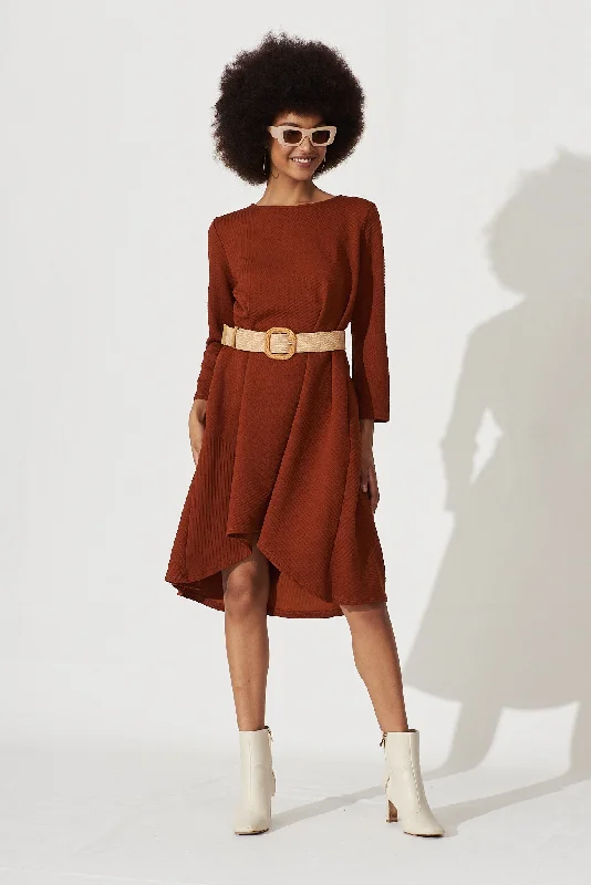 Credenza Knit Dress In Rust Sequin unclassified dresses