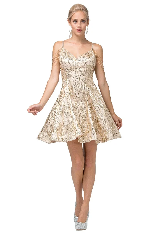 Dancing Queen - 3196 Embellished V-neck A-line Dress Comfortable unclassified dresses