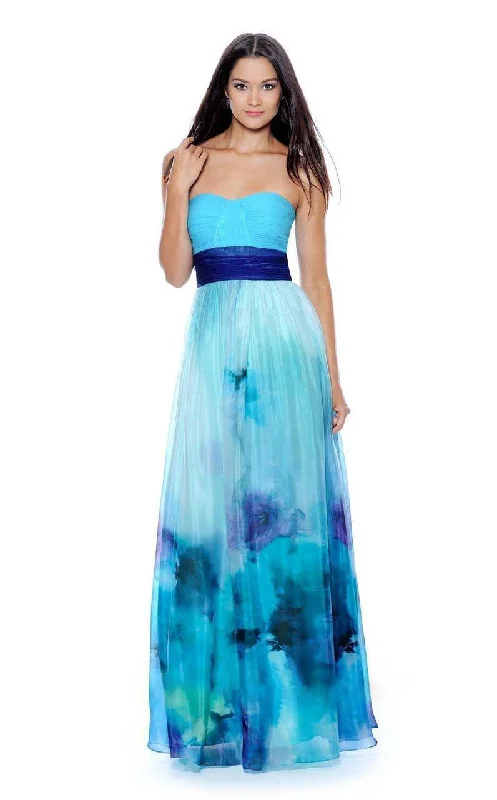 Decode 1.8 - Strapless Sweetheart Printed Chiffon Dress 181983SC High-low unclassified dresses