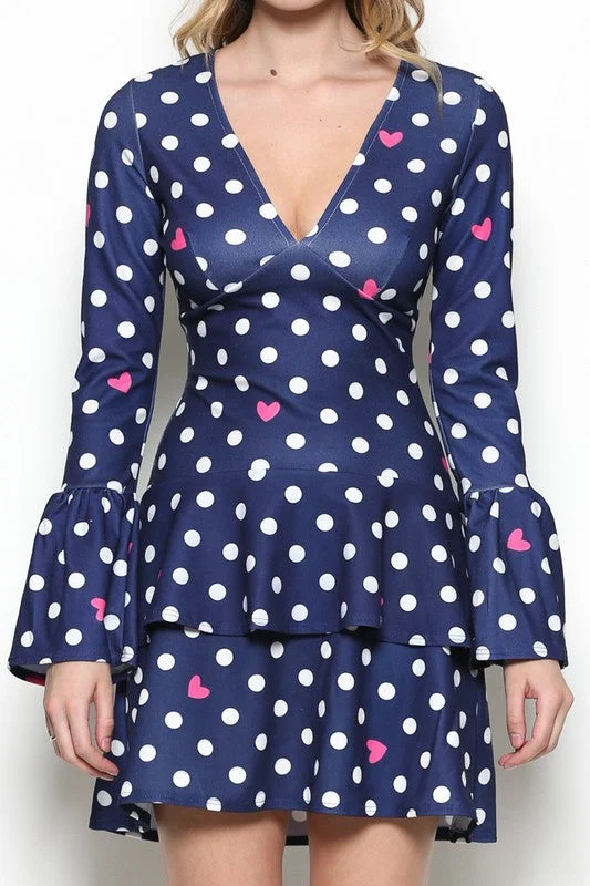 Dots And Hearts Navy Dress Elegant unclassified dresses