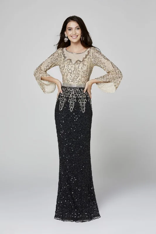 Embellished Bateau Sheath Dress By Primavera Couture -3378 Embroidered unclassified dresses