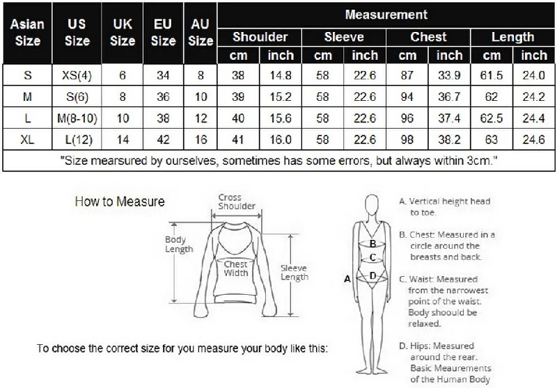 Size table