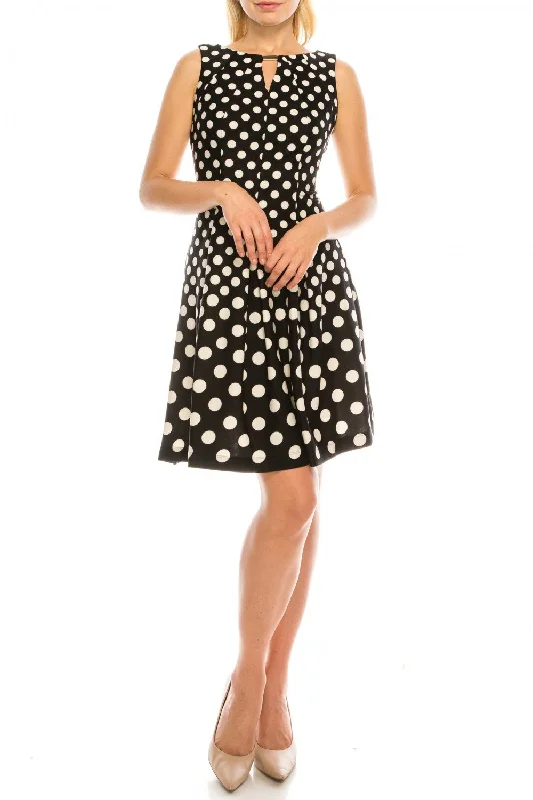 Gabby Skye - Polka Dot Bateau A-Line Dress 19342MSC Bright color unclassified dresses