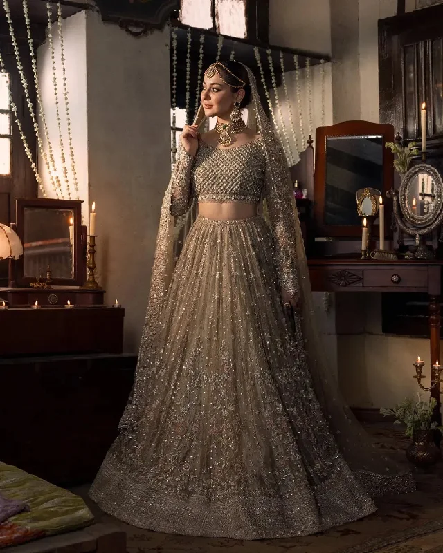 Grey Color Lehenga Choli Bridal Dress Monochrome unclassified dresses