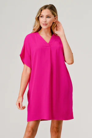 Hot Pink Curvy Shift Dress A-line unclassified dresses