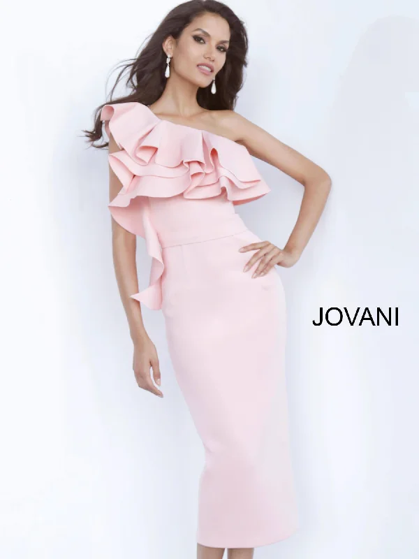 Jovani -1306 Ruffled One-Shoulder Sheath Dress Everyday wear unclassified dresses