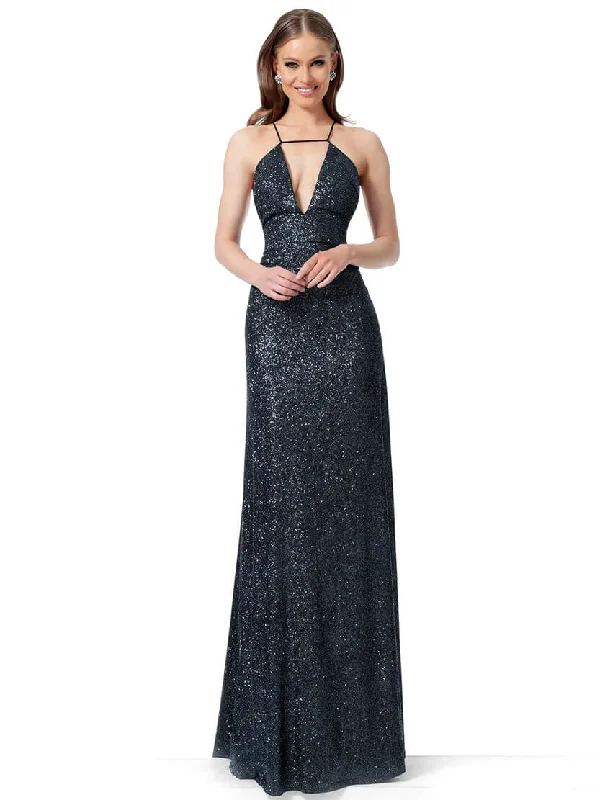 Jovani -1551 Deep V-Neck Halter Sheath Dress Engagement unclassified dresses