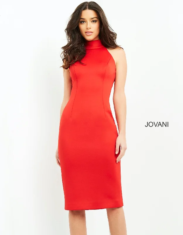 Jovani -2890 Halter Fitted Knee Length Dress Graduation unclassified dresses