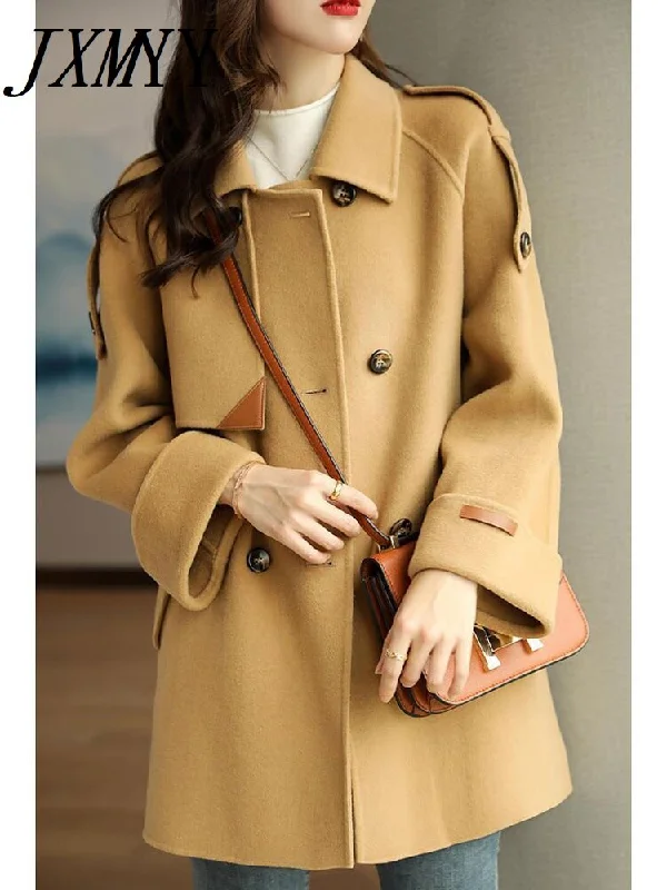 imCharms 2023 Autumn And Winter Loose And Thin Casual All-Match High-End Commuter Temperament Woolen Coat Trend Holiday unclassified dresses