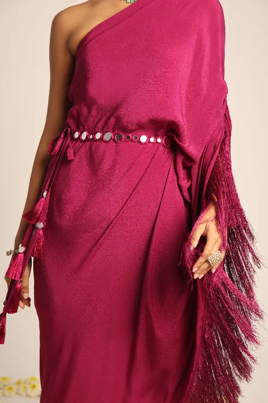 Magenta One shoulder Kaftan Boho unclassified dresses