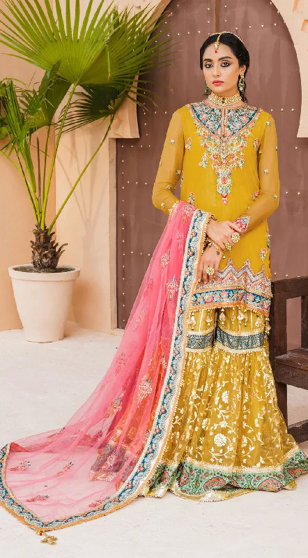 Mehndi Dress Pakistani With A Farshi Gharara Women's unclassified dresses