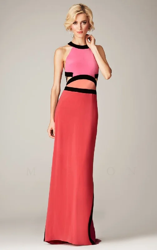 MIGNON - VM918BLSC Halter Color Block Cutout Gown Elegant unclassified dresses