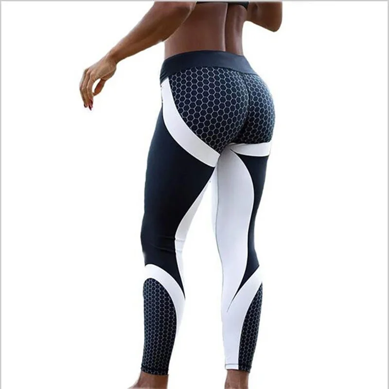 New S-XL Women Printed Fitness Leggings Sporting Workout Legging Polyester Leggins Honeycomb Digital Activewear Leggings Stretchy unclassified dresses