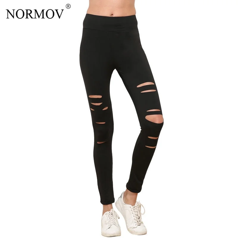 S-XL Women Push Up Ripped Leggings Workout Black Leggins Workout Hollow Out Breathable Slim Leggings Women Spring unclassified dresses