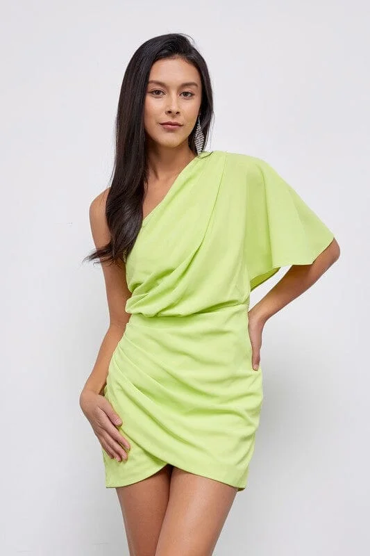 ONE SHOULDER WRAP DRESS Ruched unclassified dresses