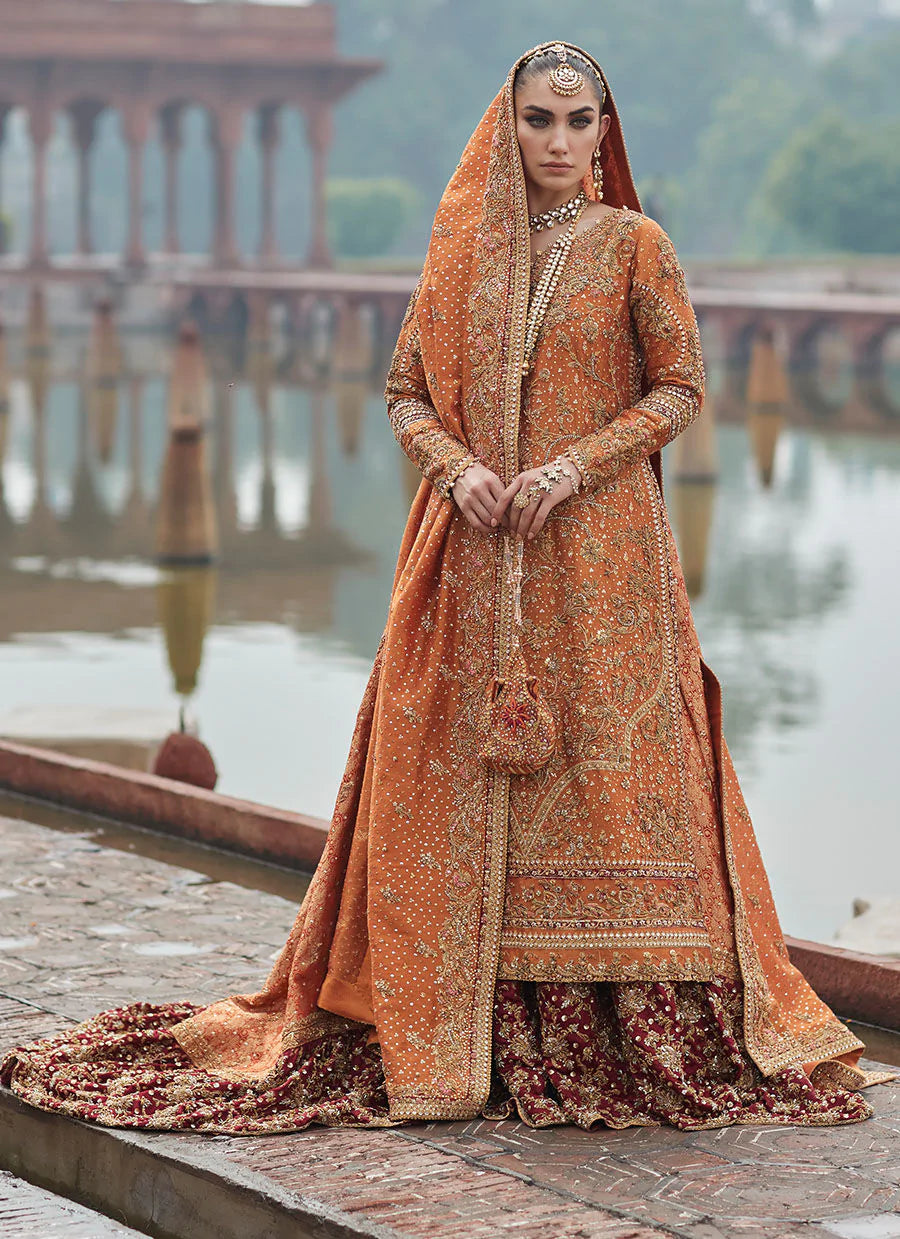 Orange Lehenga Designs Dress For Pakistani Bridal Wear Bold pattern unclassified dresses