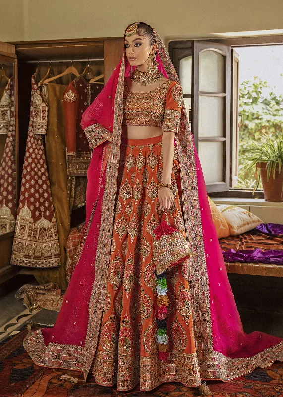 Pakistani Bridal Dress in Orange Lehenga Choli Beach unclassified dresses