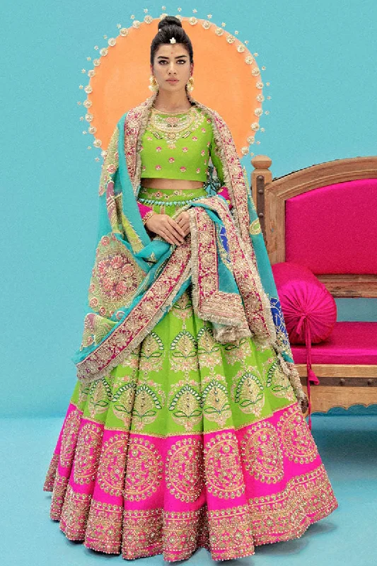 Pakistani Bridal Mehndi Dress In Green Color Formal unclassified dresses