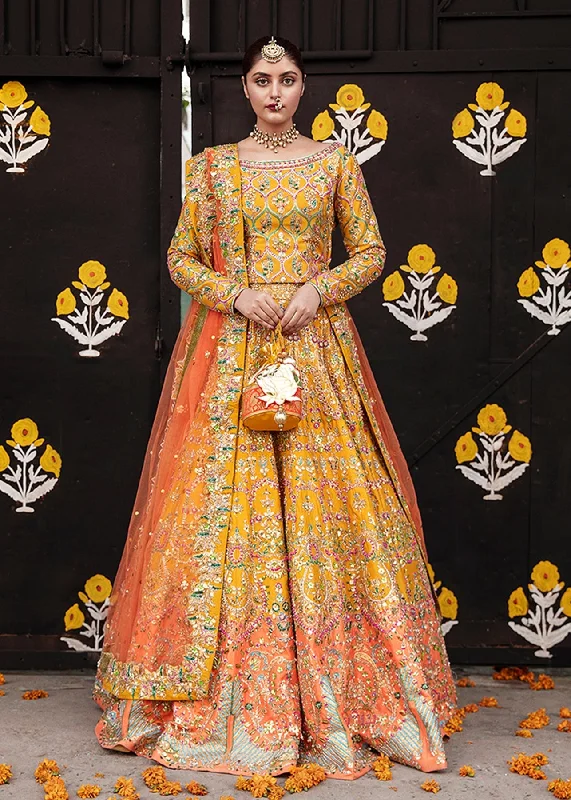 Pakistani Mehndi Dress Yellow Orange Lehenga Choli Lounge unclassified dresses