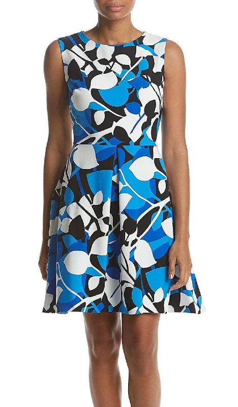 Taylor - Printed Jewel Neck A-line Dress 9612MJSC Minimalist unclassified dresses