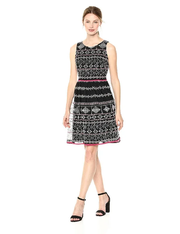 Taylor - Sleeveless Multi Print Mesh Dress 9722MSC Women's unclassified dresses