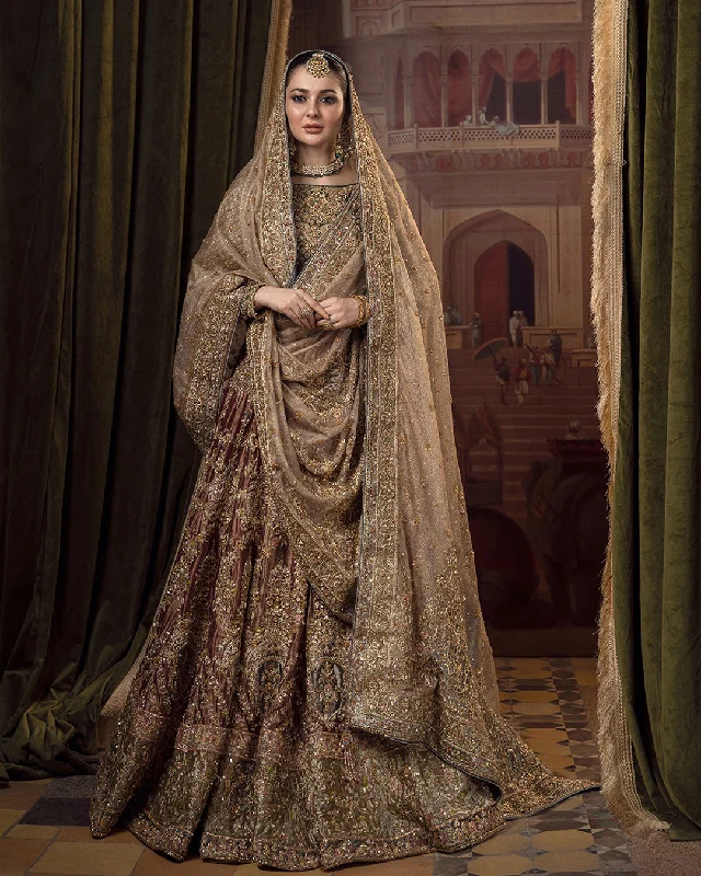 Tissue Bridal Lehenga Choli And Dupatta Earthy tone unclassified dresses