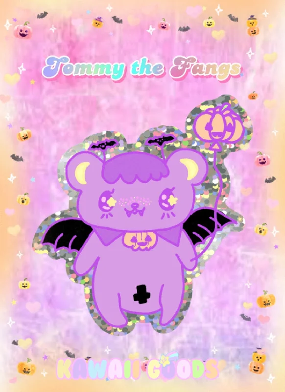 Tommy the Fangs Holographic Glitter Sticker Preppy unclassified dresses