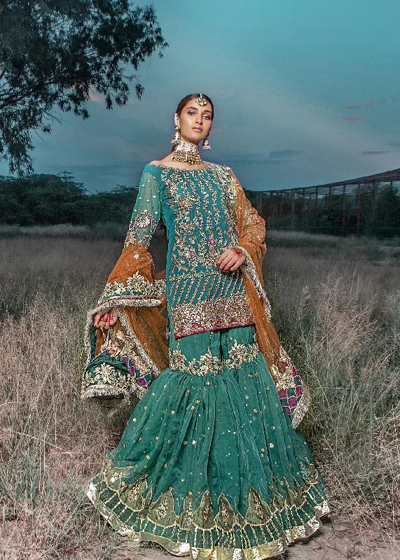 Traditional Emerald Bridal Gharara Kameez Dress Wedding guest unclassified dresses