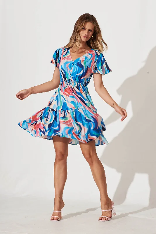 Tuesday Dress In Bright Multi Print Beach unclassified dresses