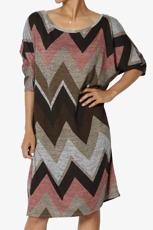 Wanda Chevron Dolman Sleeve Dress PLUS Monochrome unclassified dresses