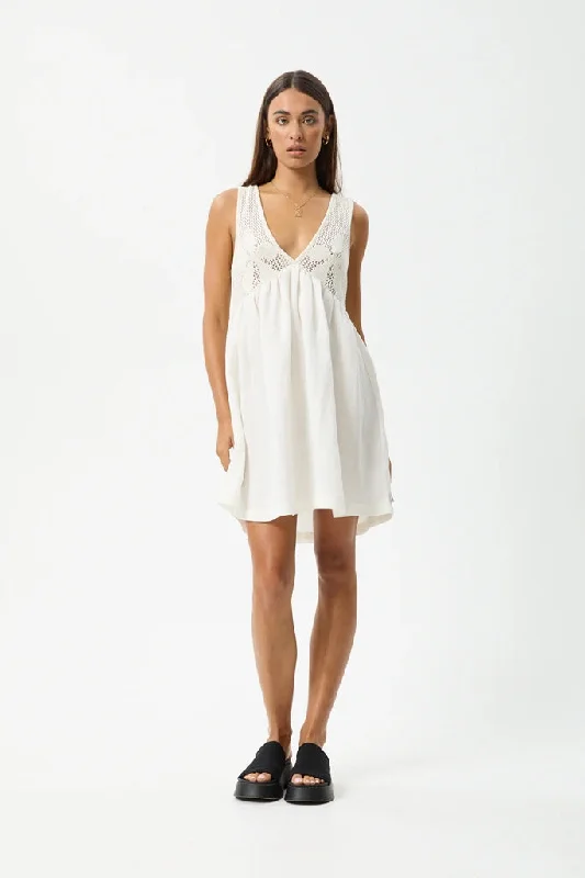 Afends Dakota Mini Dress White Button-front Mini Skirt