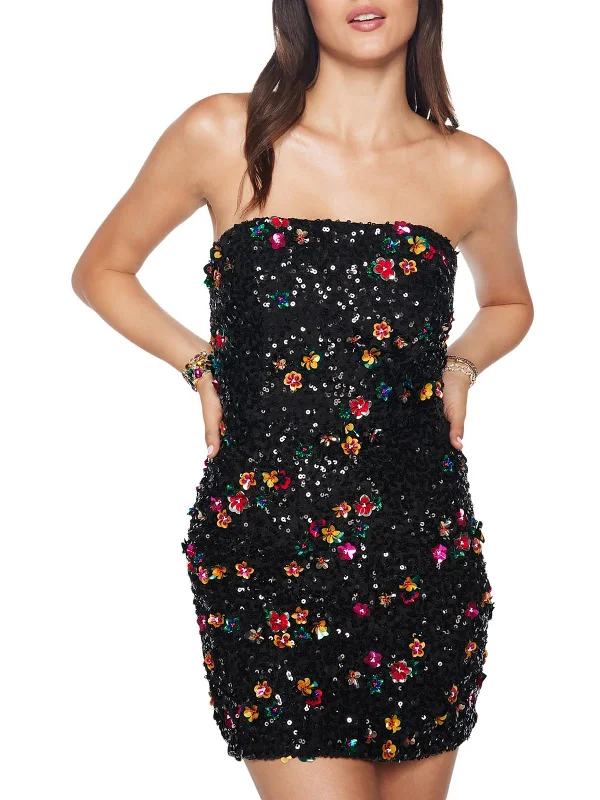 Anastasia Womens Sequined Mini Cocktail and Party Dress Mini Skirt Outfit