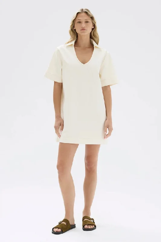 Assembly Genevieve Denim Mini Dress Ecru Sleek Mini Skirt