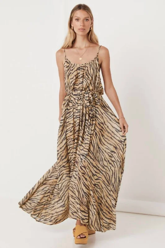 Banksia Strappy Maxi Dress In Animale Black Maxi Skirt