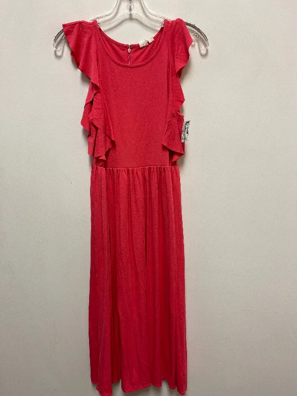 Dress Casual Maxi By Gap In Pink, Size: Xs Pleated Floral Maxi