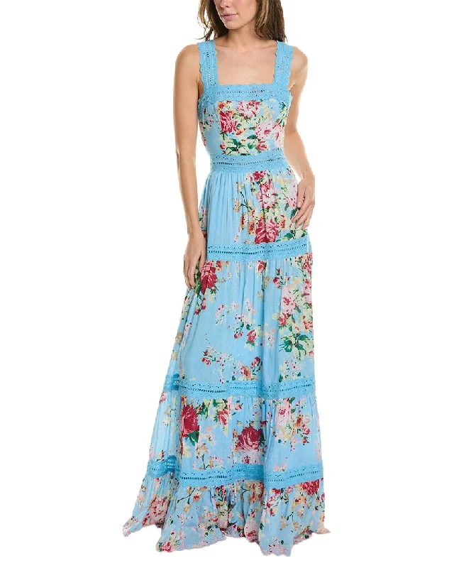 Hemant & Nandita Tiered Maxi Dress Comfortable Long Skirt