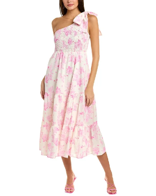 Kathleen Maeve Lauren Linen-Blend Maxi Dress Summer Floral Maxi