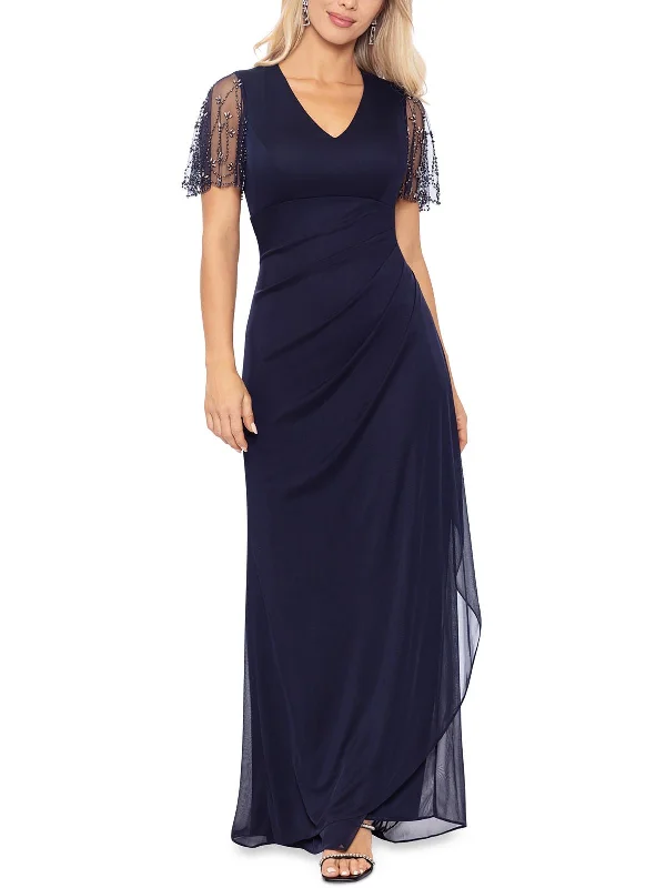 Womens Jersey Maxi Evening Dress Full Maxi Skirt