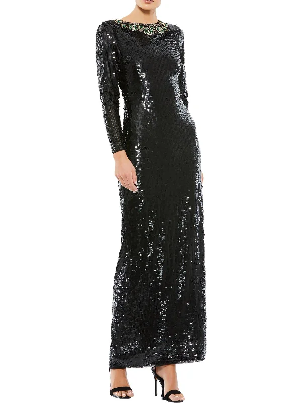 Womens Sequined Maxi Evening Dress Cotton Maxi Skirt