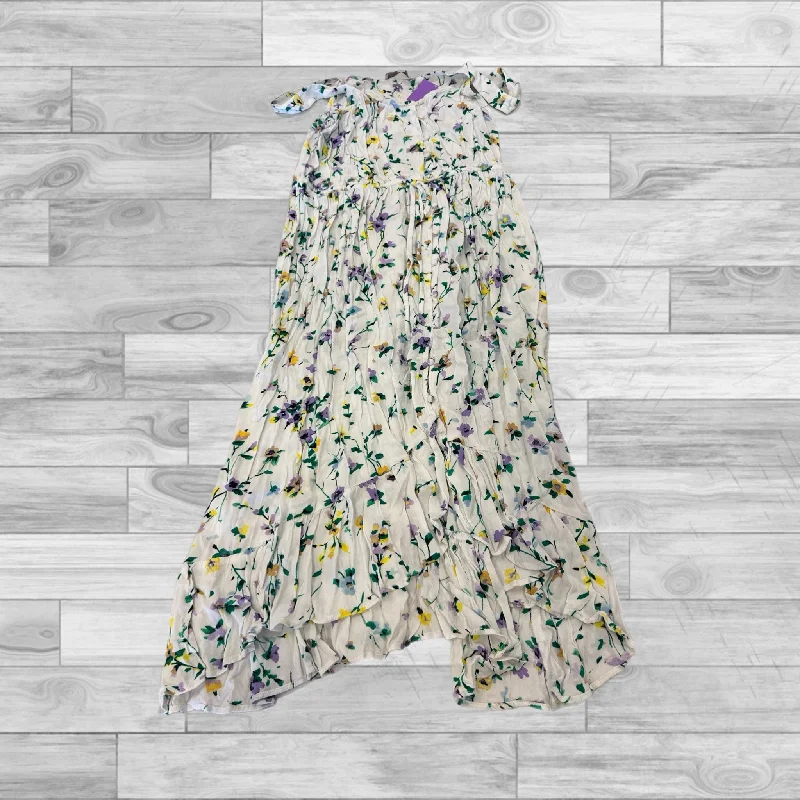 Floral Print Dress Casual Midi Loft, Size 14 Ruffled Midi Skirt